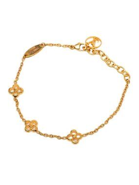 Louis Vuitton Monogram Flower Full LV Circle Bracelet Gold Plated